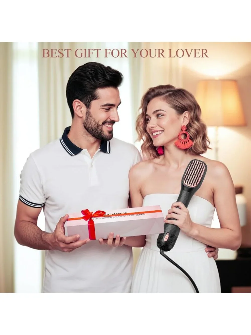 4-in-1 Ionic Hot Air Brush & Hair Dryer, Ceramic Straightener & Volumizer for